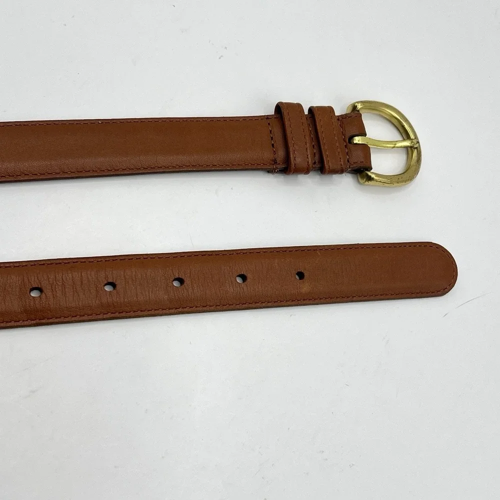 VTG Coach 8400 Glove Tanned Cowhide Belt Large British Tan Cognac Brass Buckle